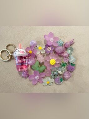 Lot #3 New DIY Beads Set - Purple Bag charms Phone Charms Beads